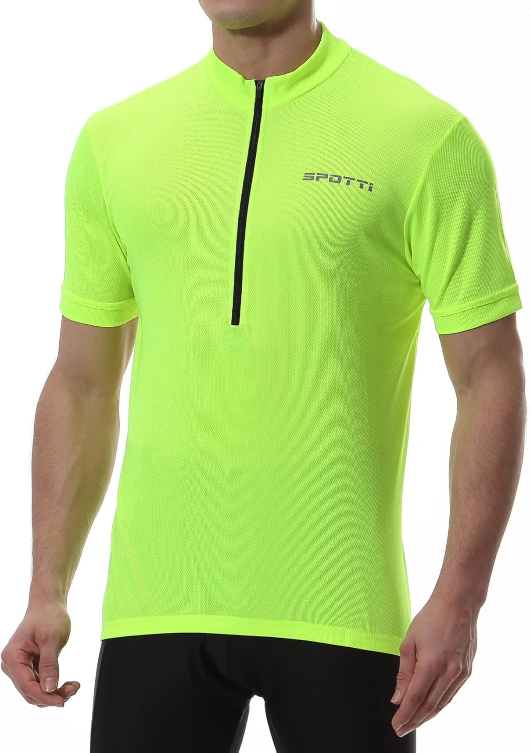 Spotti Men's Cycling Bike Jersey Short Sleeve with 3 Rear Pockets