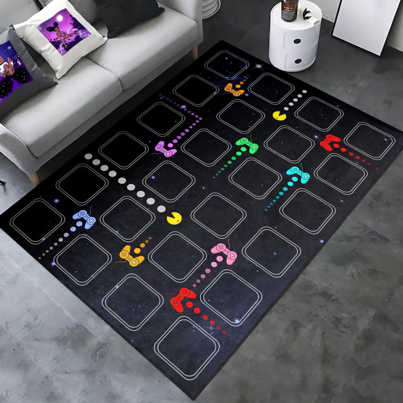 Gaming Area Rugs for Boys Cool Game Style Bedroom