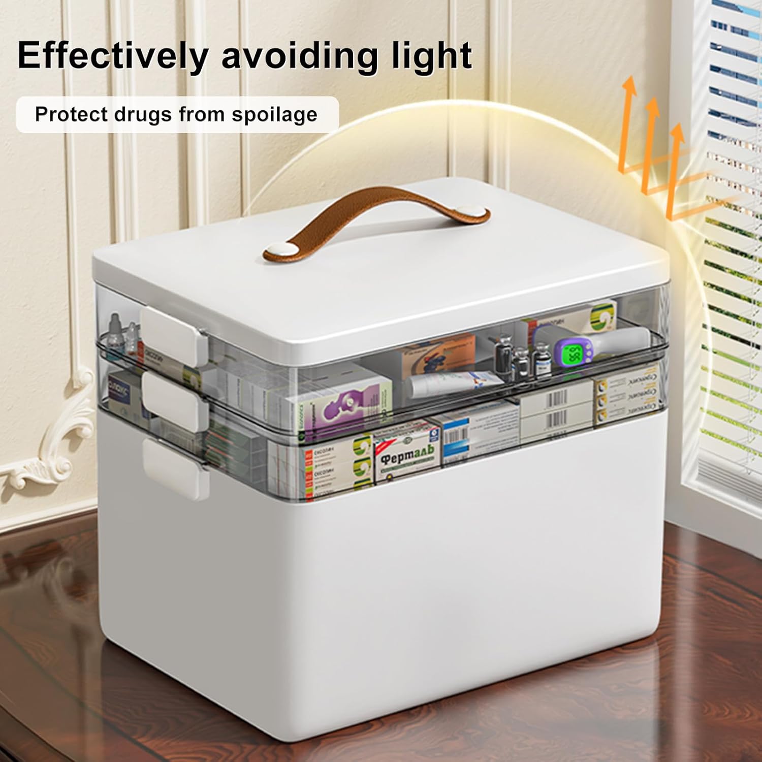 CTIME 3-Tier Medicine Organizer Portable Medicine