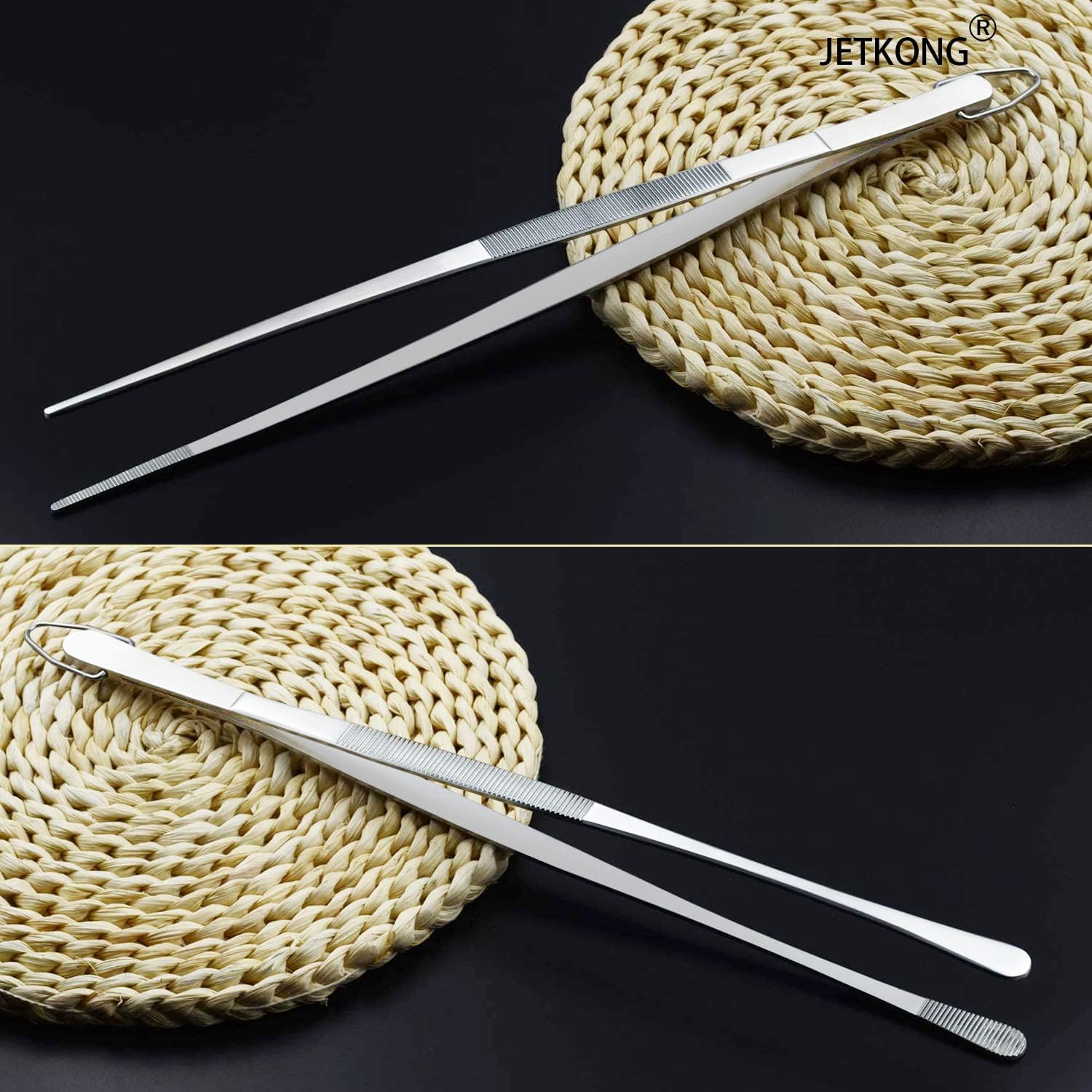 JETKONG Kitchen Tweezers Fine Tweezer Tongs