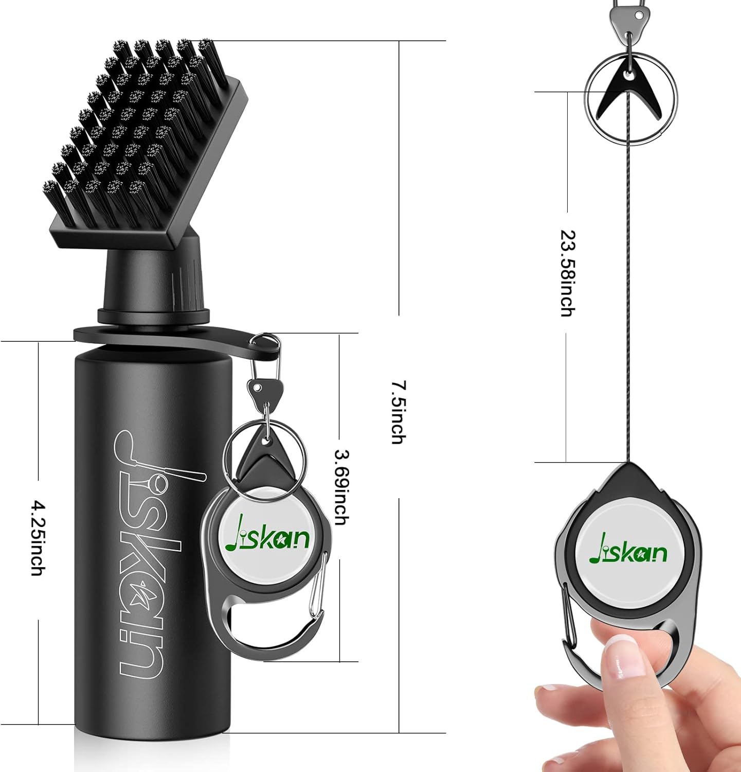 Pro Golf Club Brush Cleaner with Retainer Clip