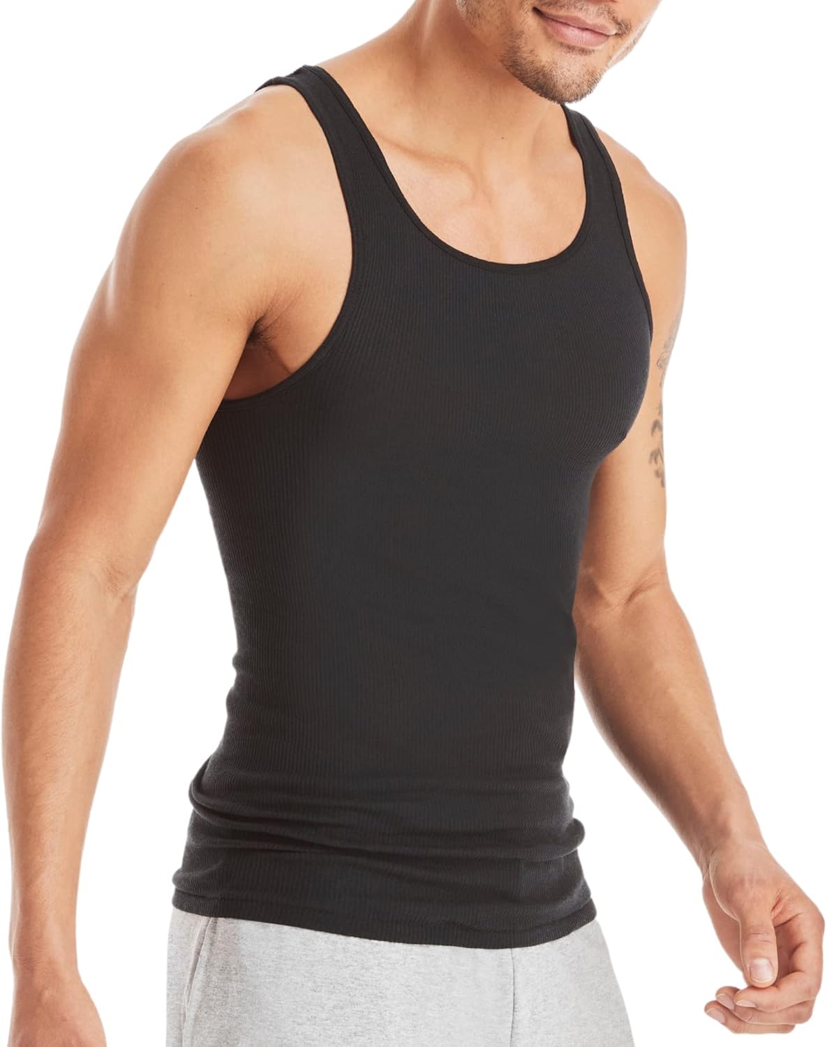 Hanes Men’s Ribbed Tank Undershirts
