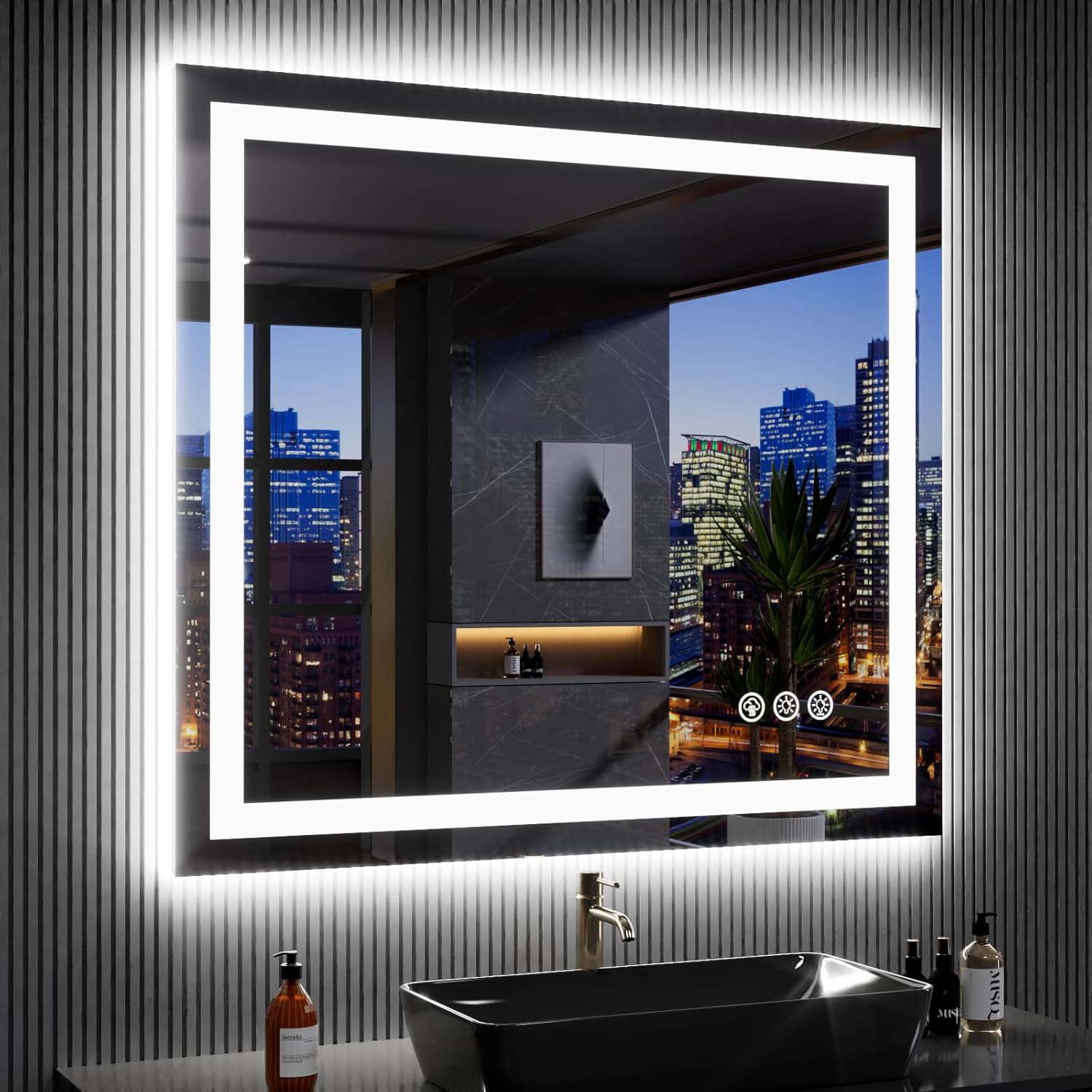 LOAAO 24X32 LED Bathroom Mirror with Lights