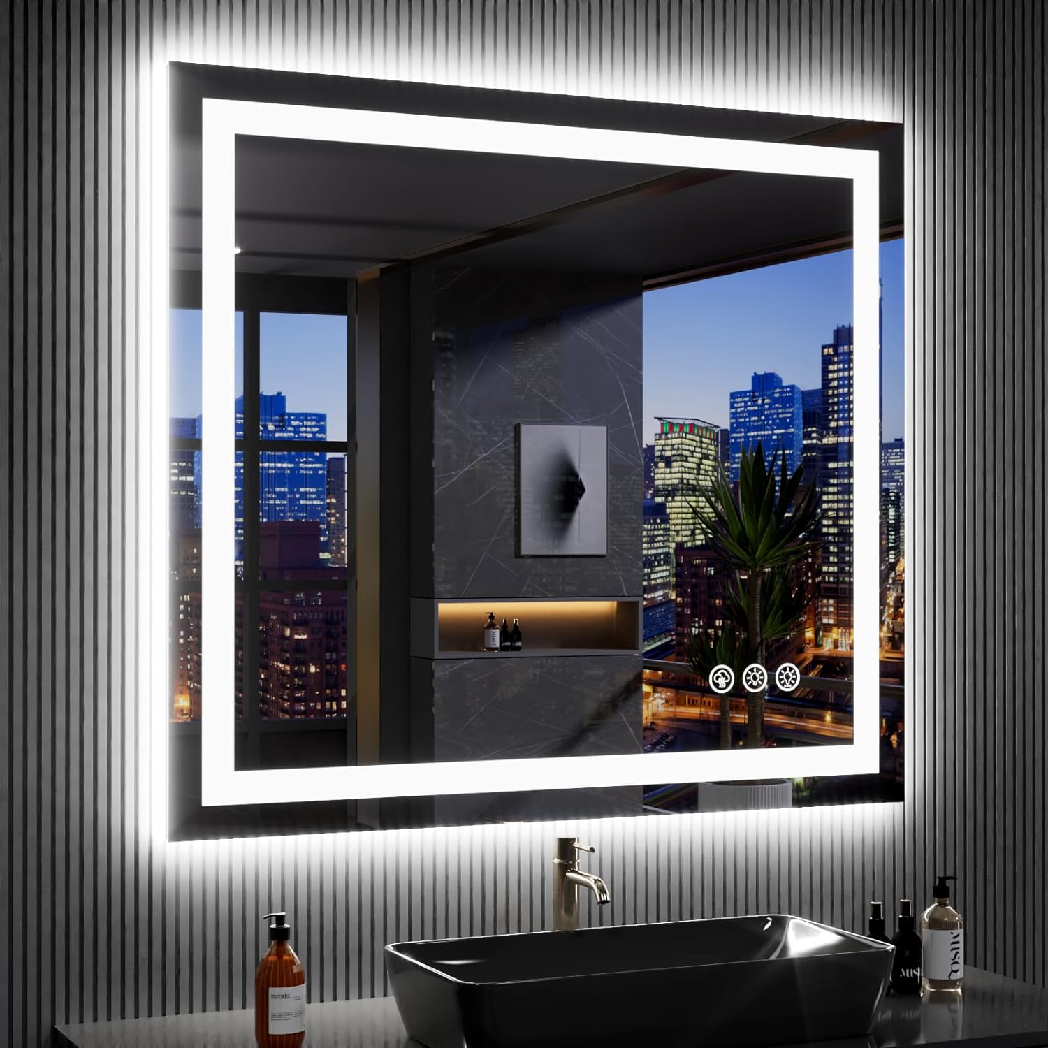 LOAAO 24X32 LED Bathroom Mirror with Lights