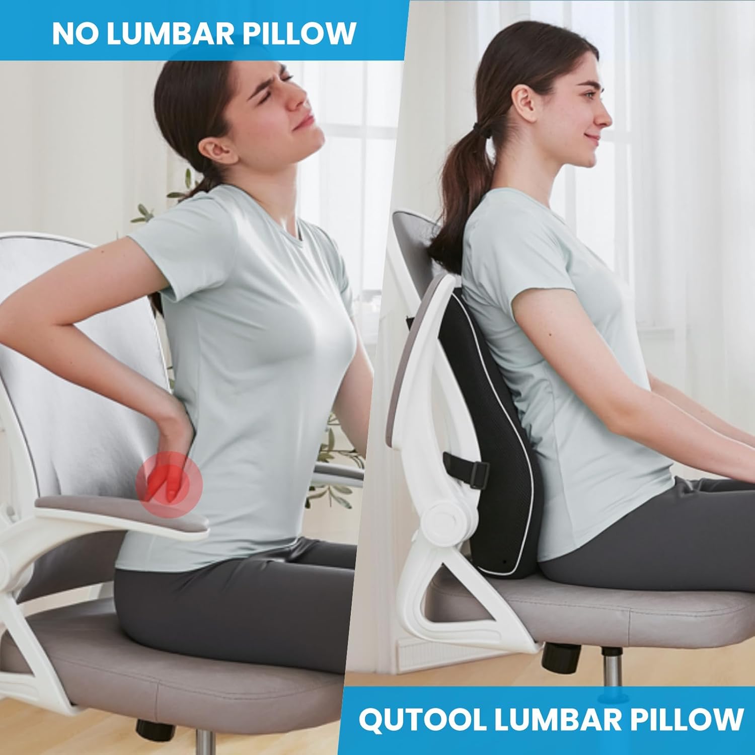 Lumbar Support Pillow Chair Back Pain Relief