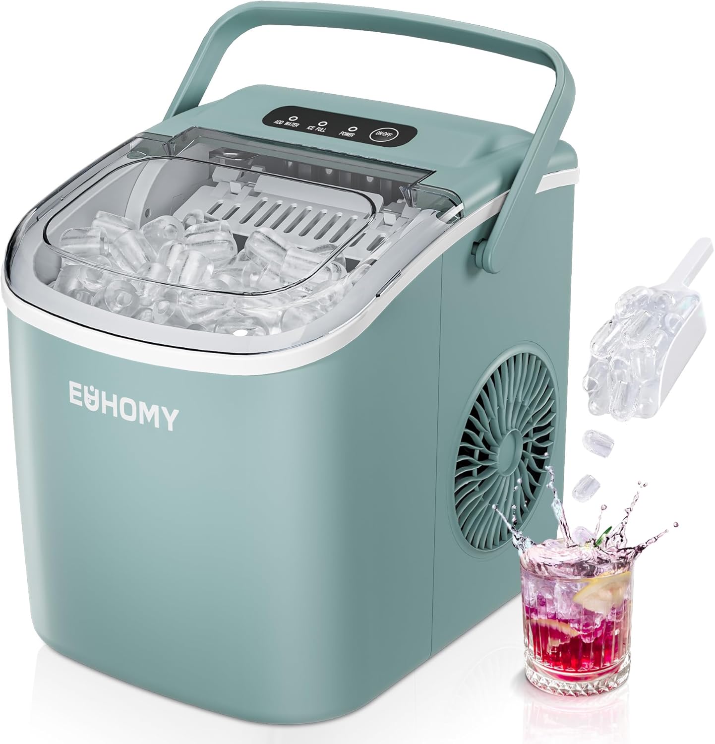 EUHOMY Countertop Ice Maker with Handle