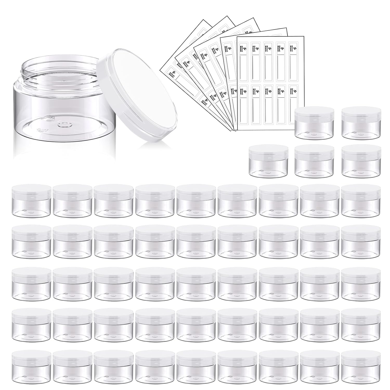 4 OZ Plastic Jars Round Clear Cosmetic Container