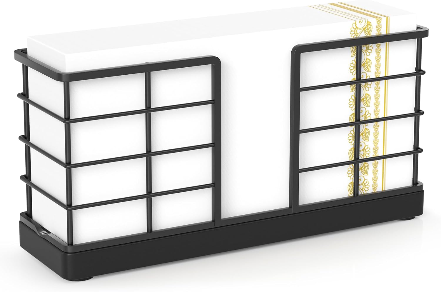 Wican Napkin Holder for Table Bamboo Iron Standing