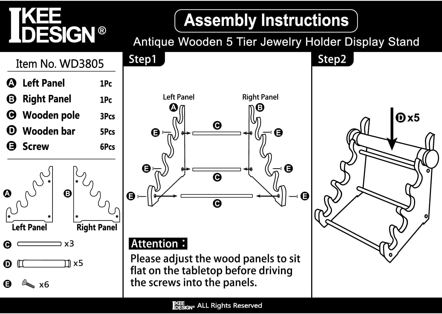 Ikee Design Wooden Jewelry Display Stand