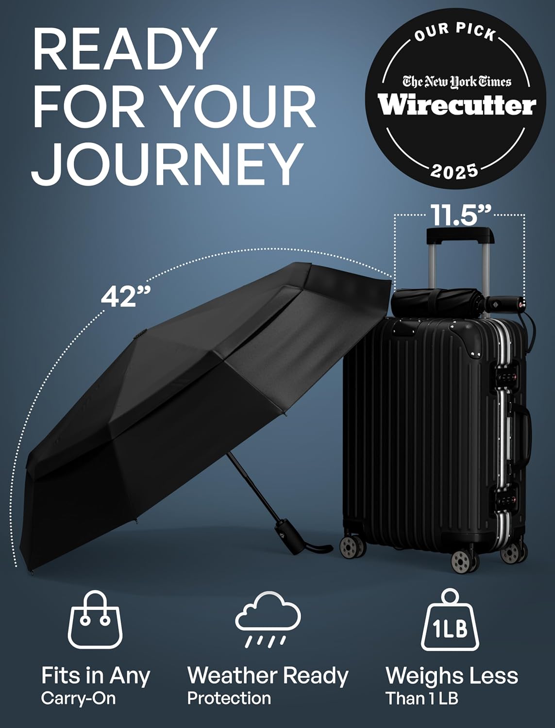 REPEL Windproof Travel Umbrella