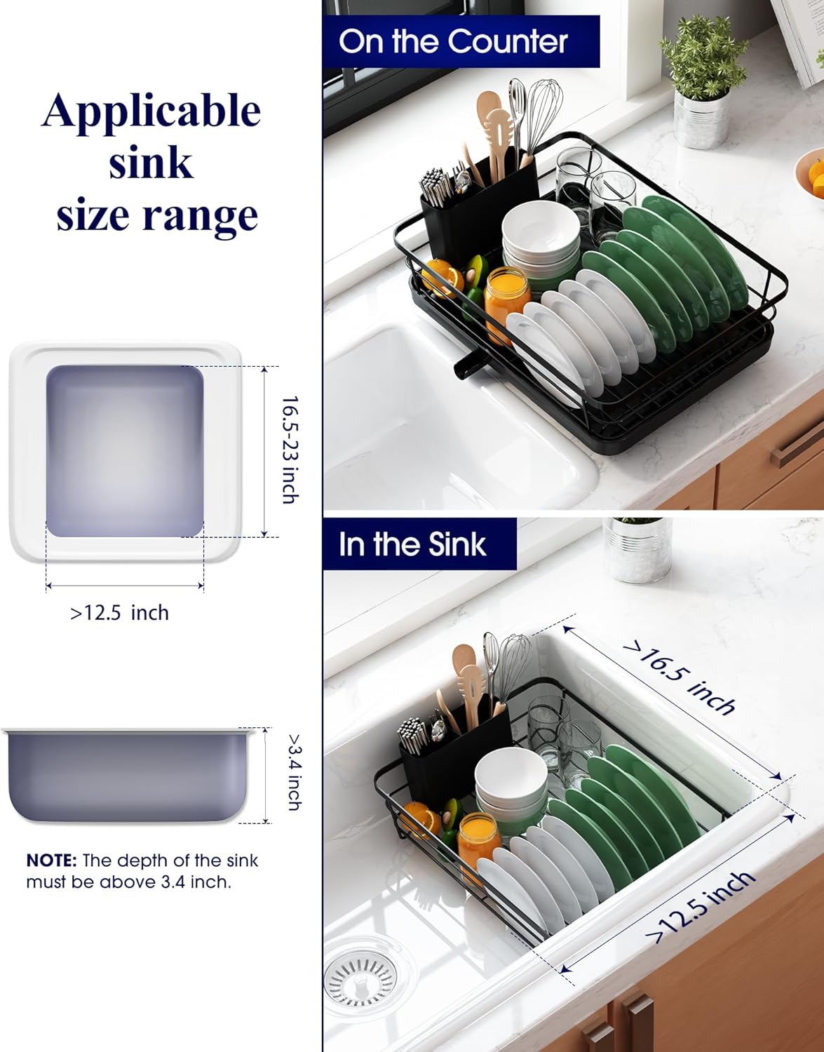 Kitsure Dish Drying Rack for Kitchen Counter