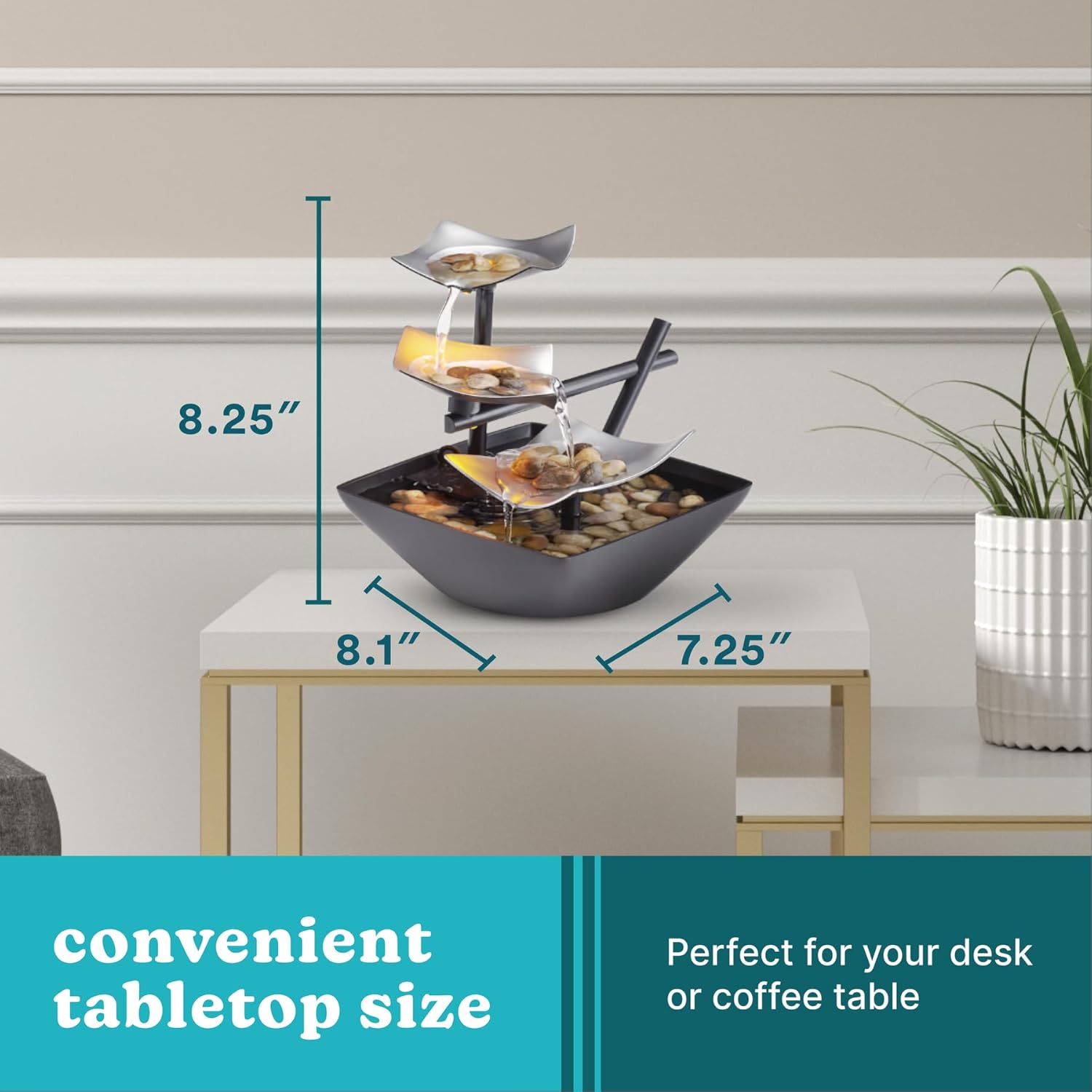 Homedics Tabletop Water Fountain Home Décor