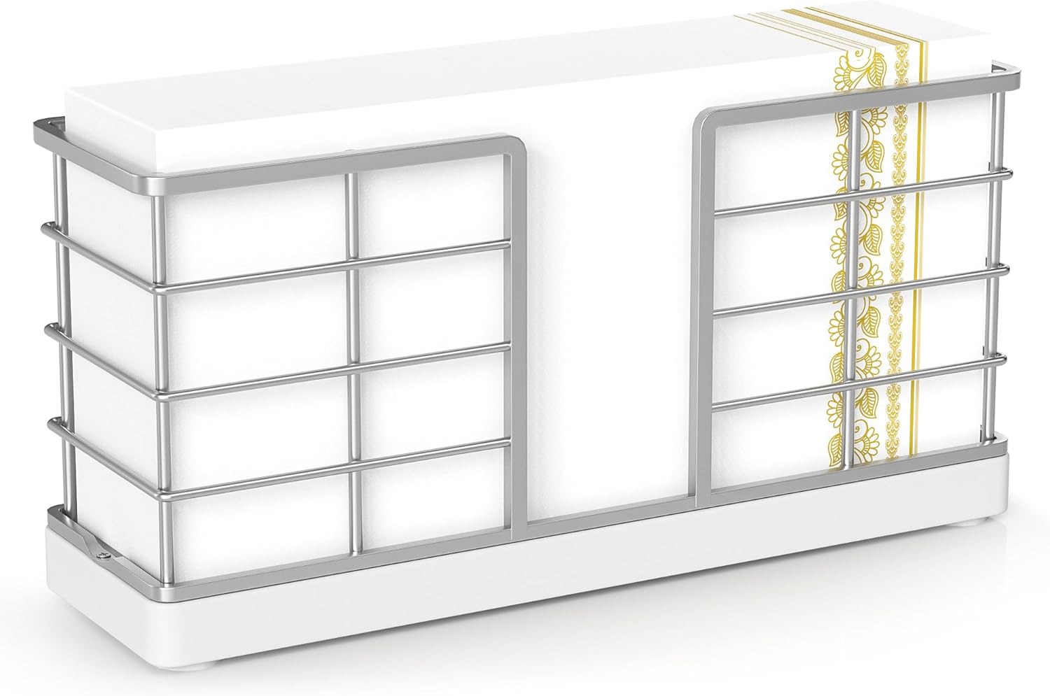 Wican Napkin Holder for Table Bamboo Iron Standing