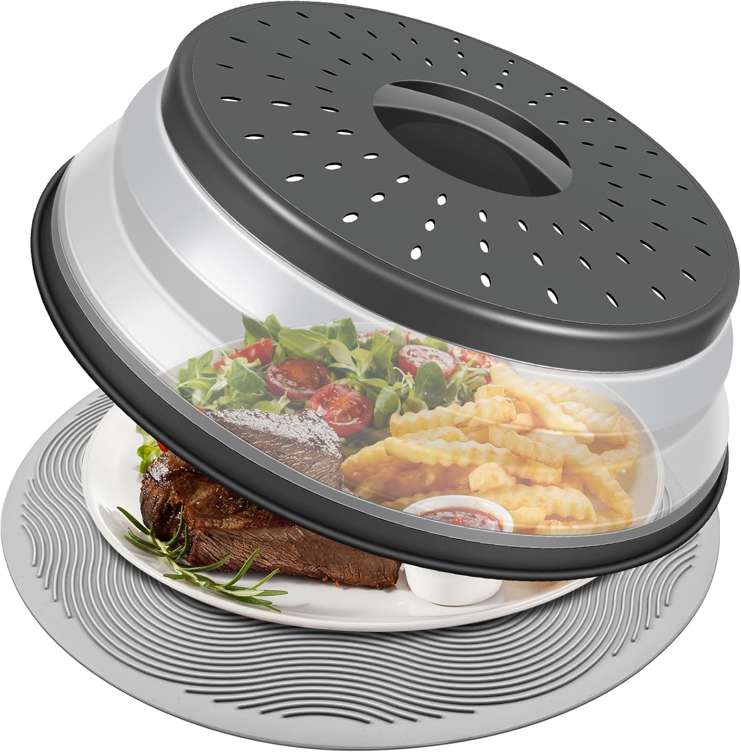 Microwave Plate Cover and Colander Mat