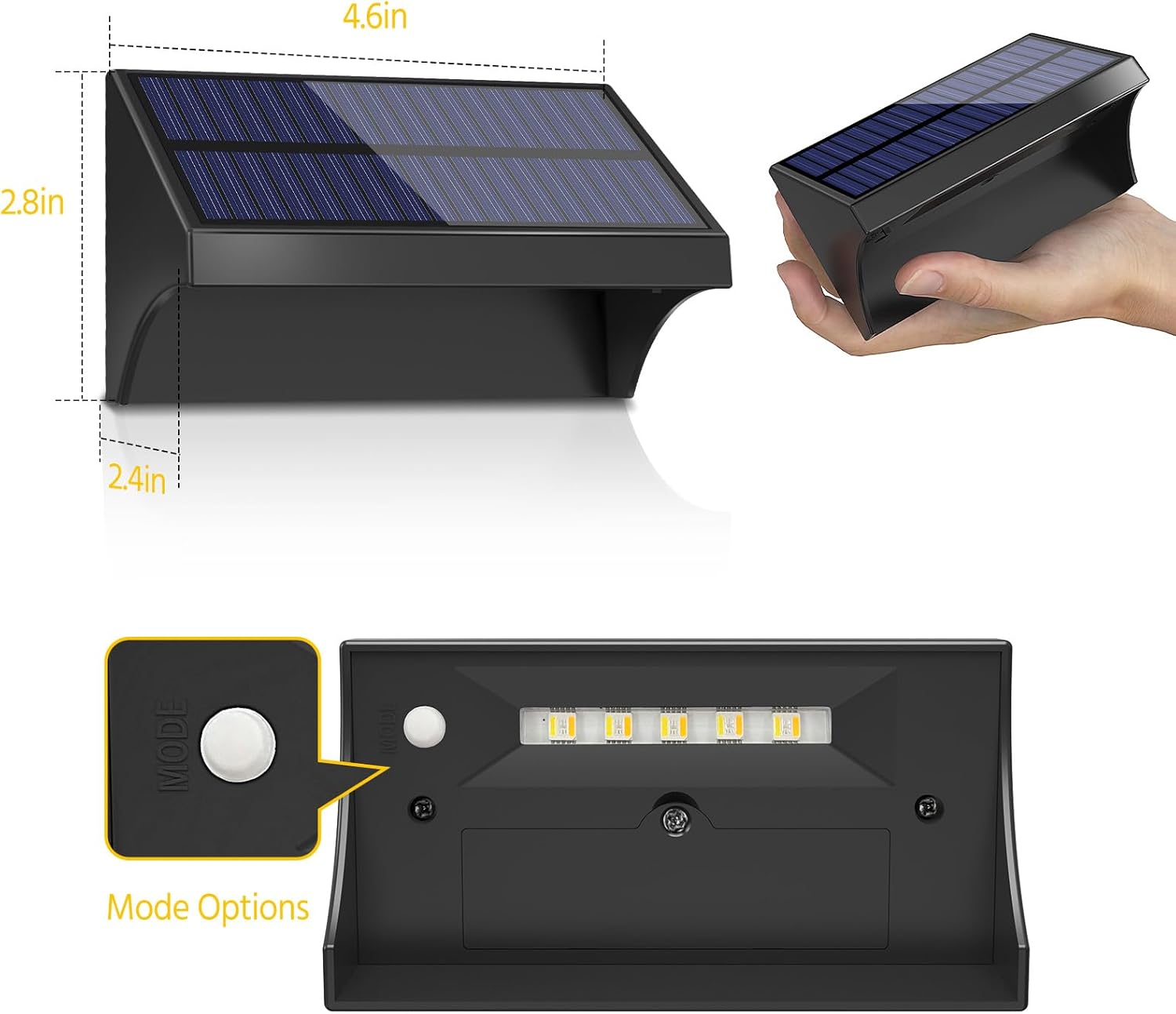 NIORSUN Outdoor Fence Waterproof LED Solar Lights