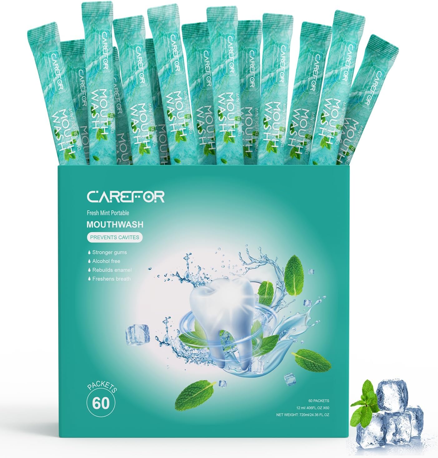 Travel Mouthwash Packets Fresh Mint