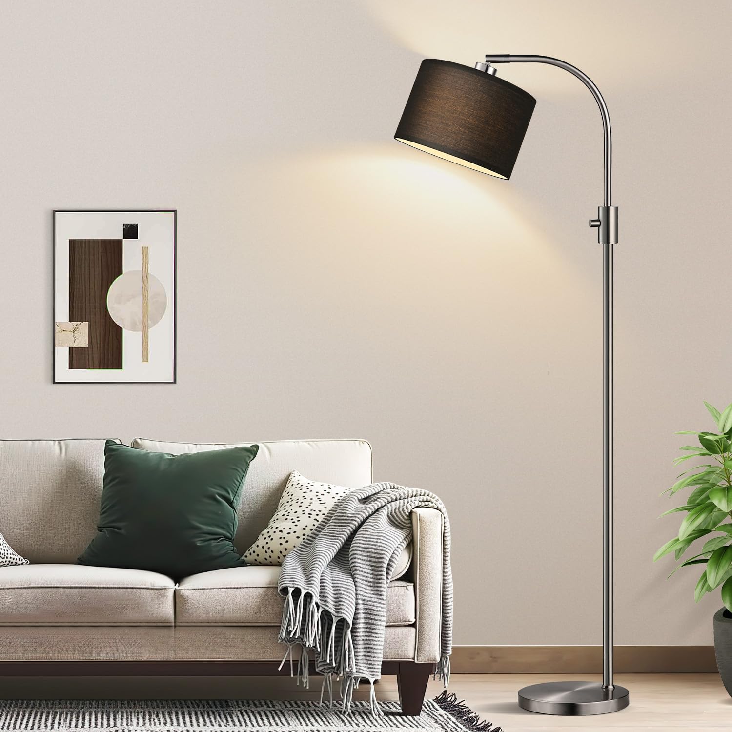 Nintiue Upgraded Modern Arc Dimmable Tall Standing Floor Lamp