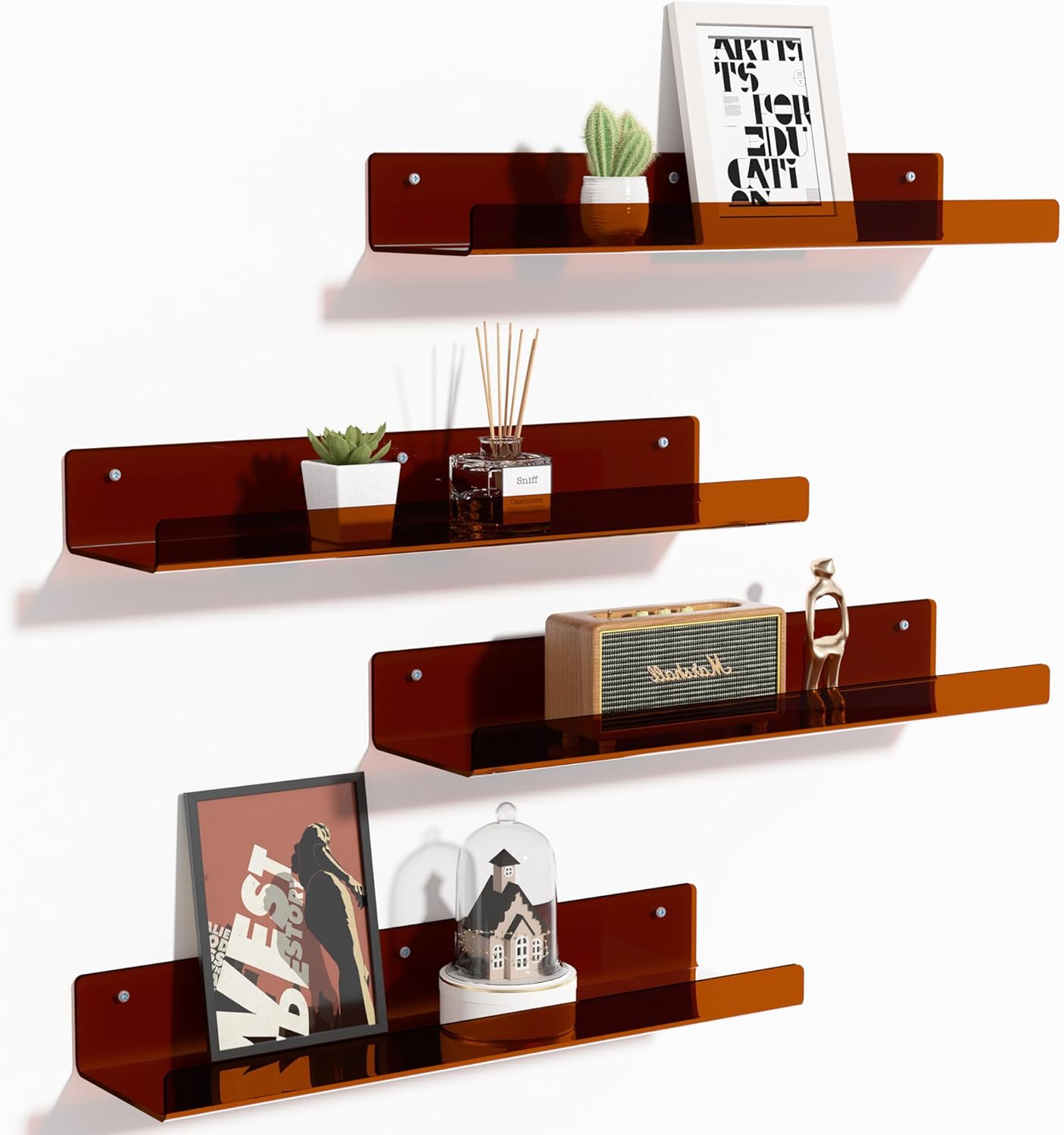 Upsimples Acrylic Shelves for Bathroom Storage