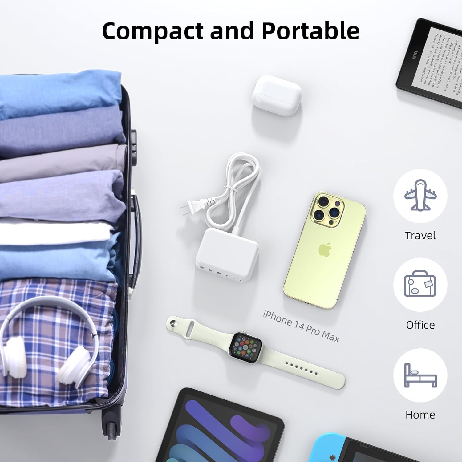 100W USB C Charger Block GaN Fast Charging Station