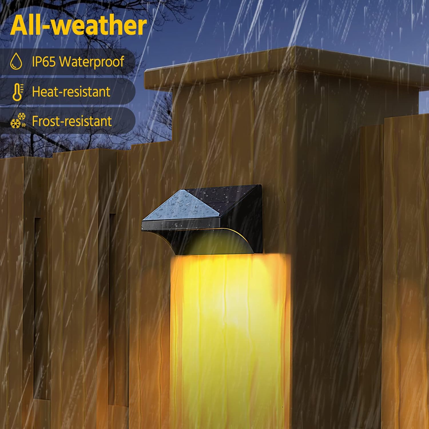 NIORSUN Outdoor Fence Waterproof LED Solar Lights