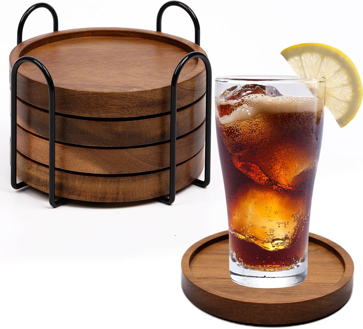 Wood Coasters for Drinks Absorbent Wooden Coasters