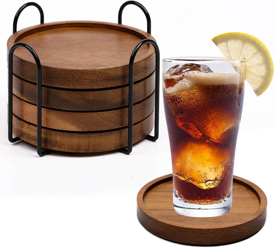 Wood Coasters for Drinks Absorbent Wooden Coasters