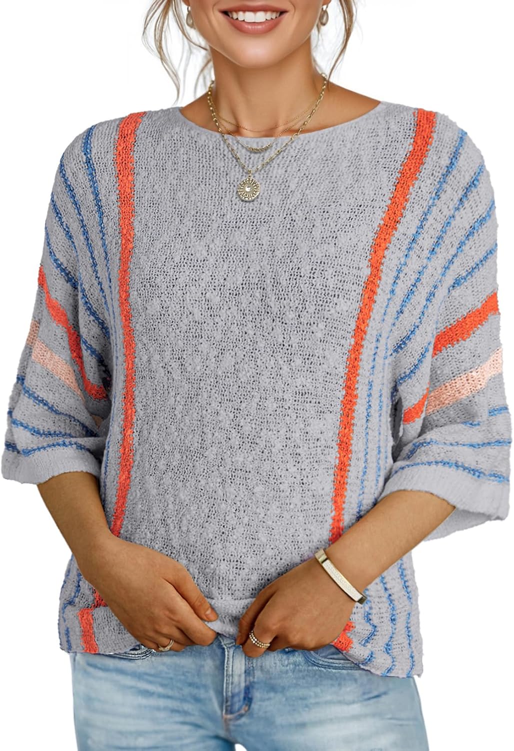 Dokotoo Womens Fall Casual Crewneck Sweaters