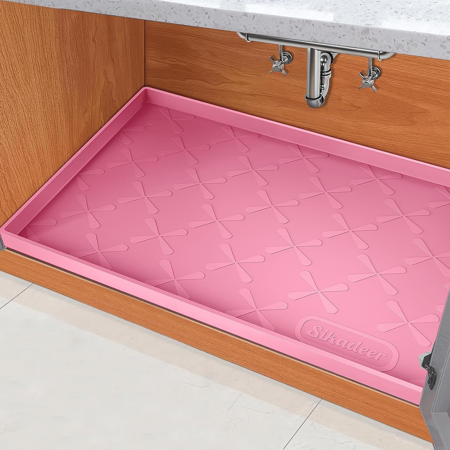 SIKADEER 34" x 22" Under Sink Mat Waterproof