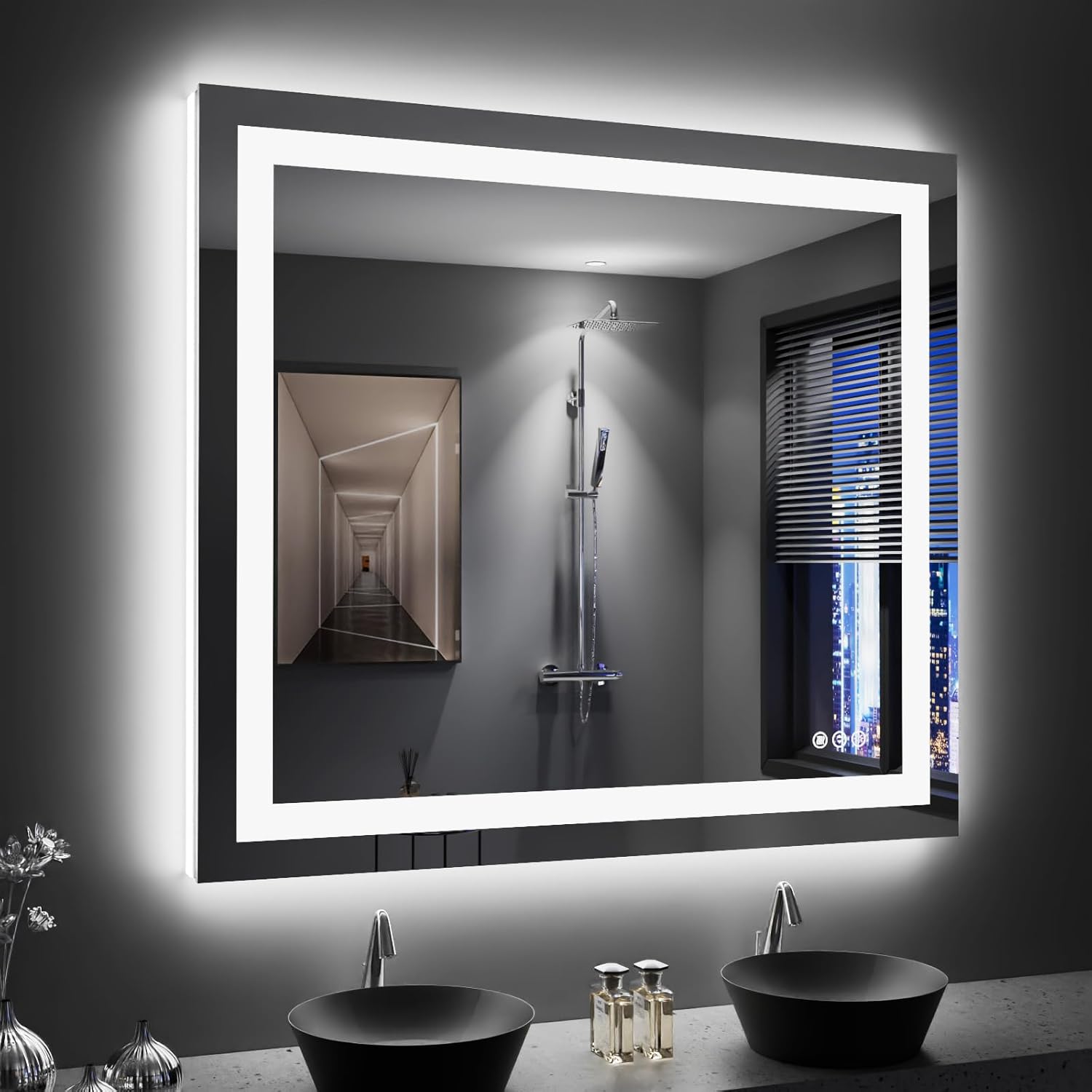 LOAAO 24X32 LED Bathroom Mirror with Lights