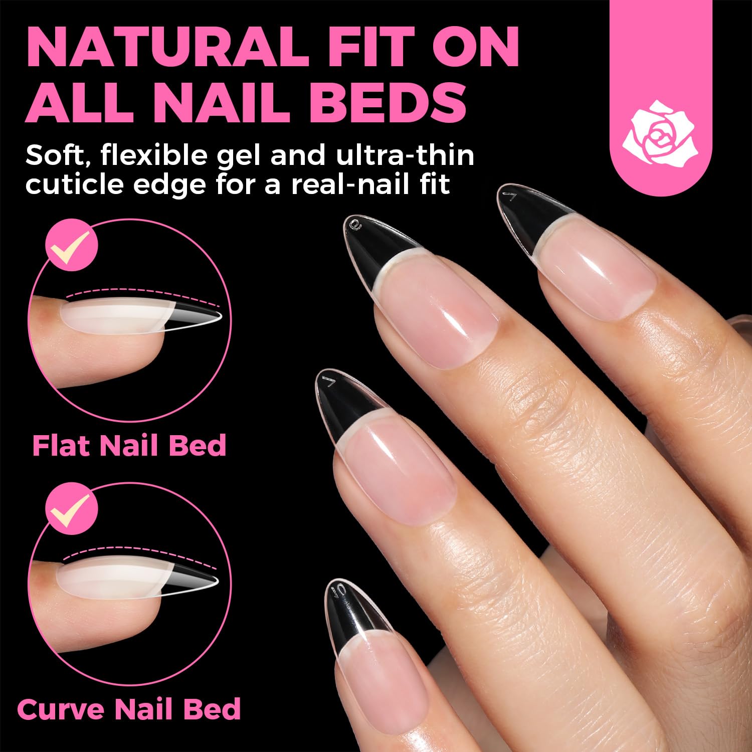 UNA GELLA Almond Gel Nail Tips