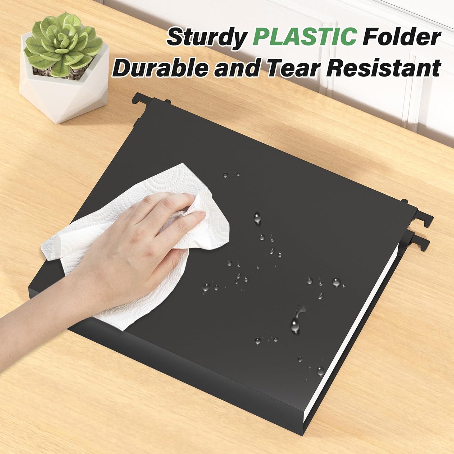 Ansook Extra Capacity Plastic Hanging File Folder