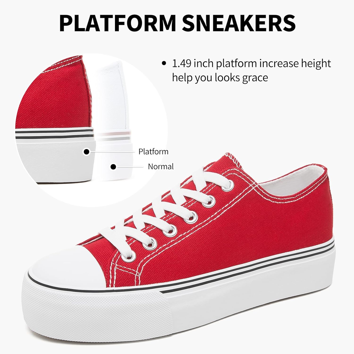 SERNIAL Womens White Platform Sneakers for Women