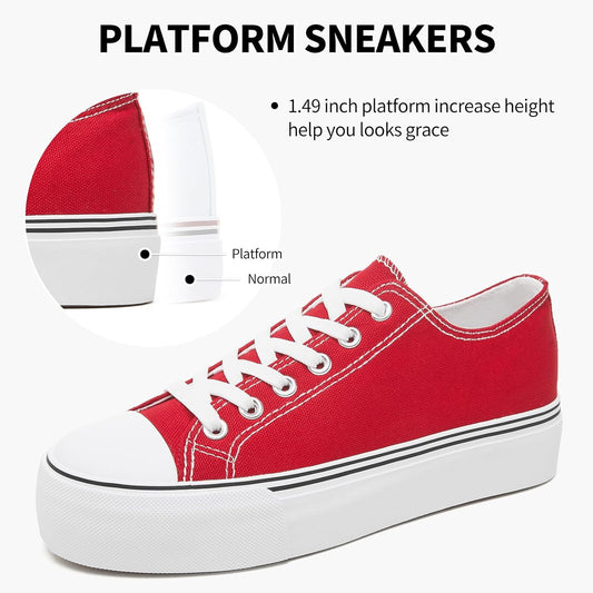 SERNIAL Womens White Platform Sneakers for Women