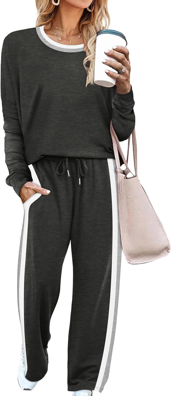 WIHOLL Wide Leg Sweatpants Set Women