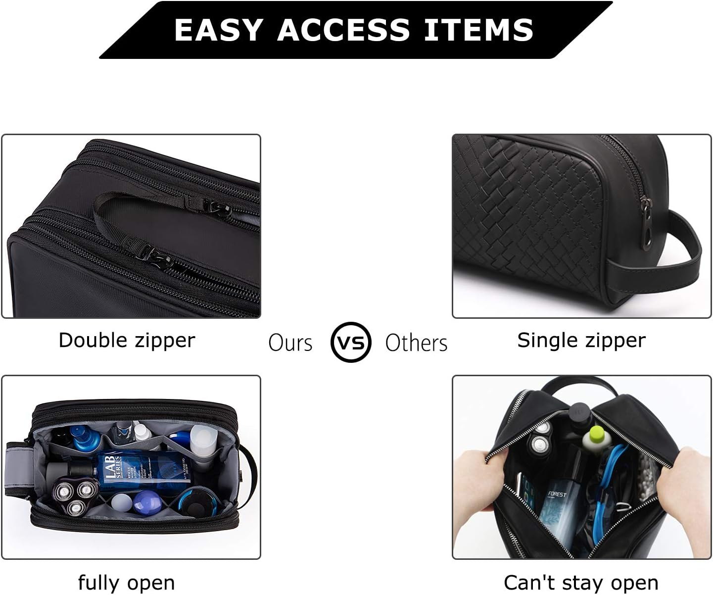 BAGSMART Men’s Toiletry Bag Travel Dopp Kit