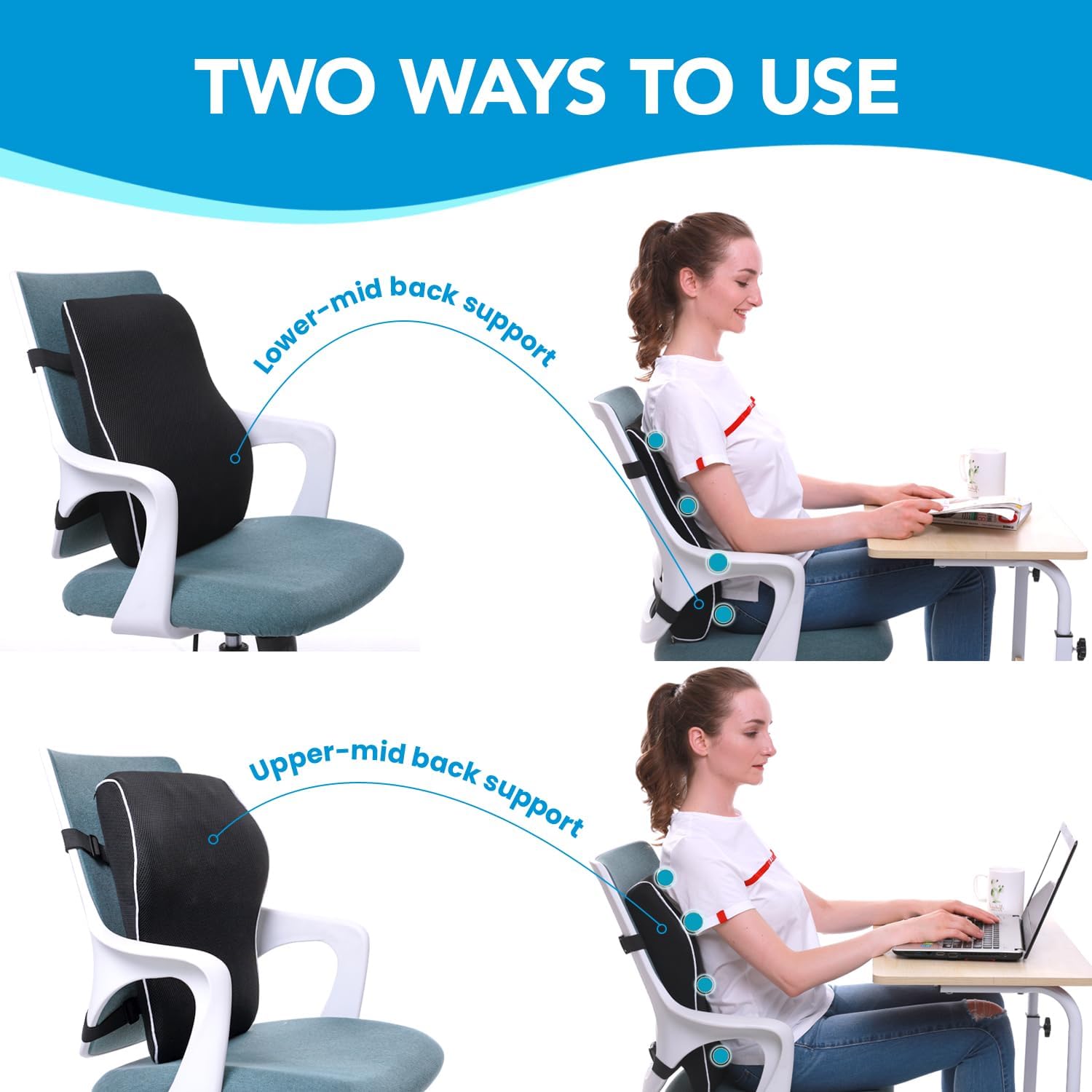 Lumbar Support Pillow Chair Back Pain Relief