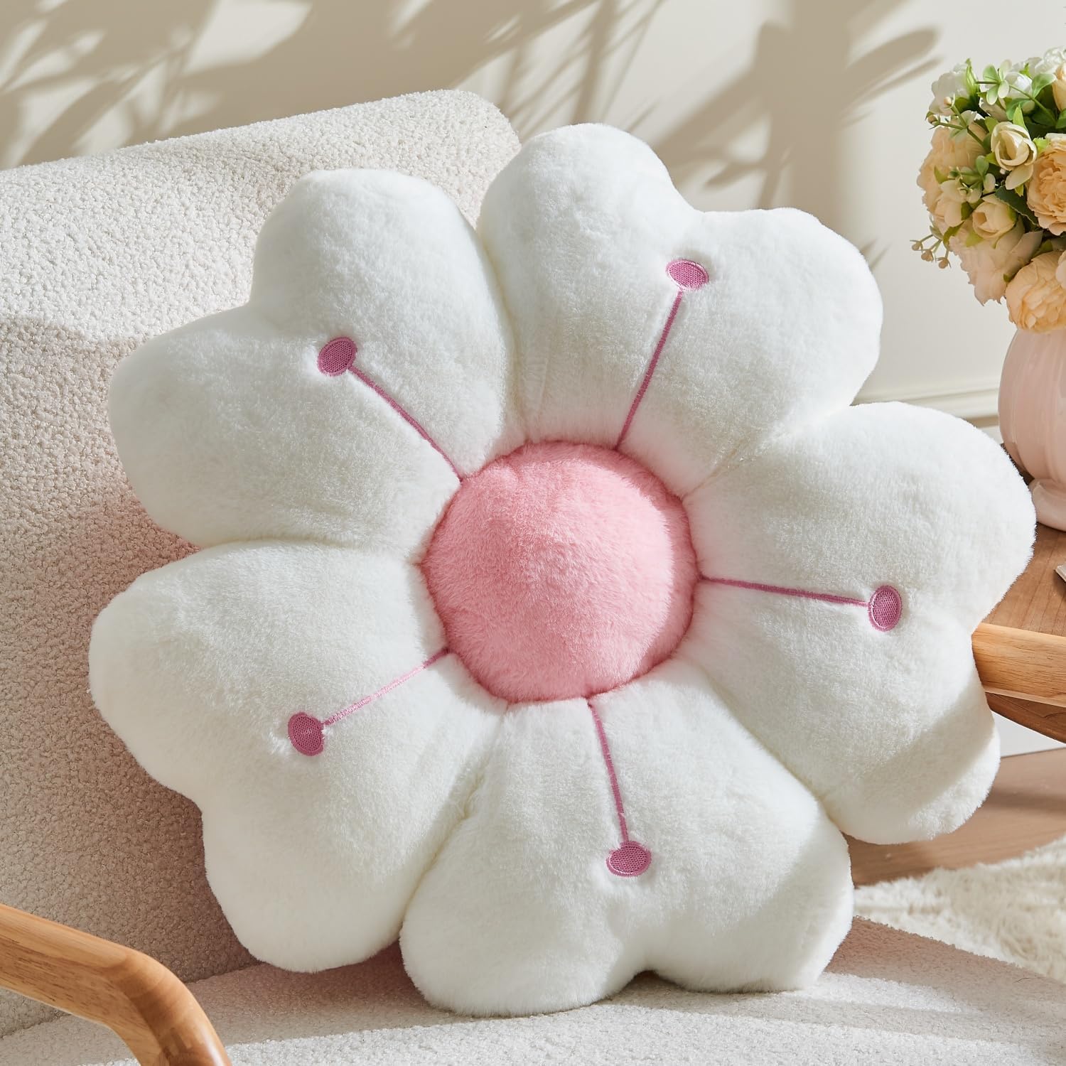 Pink Flower Pillow Flower Shaped
