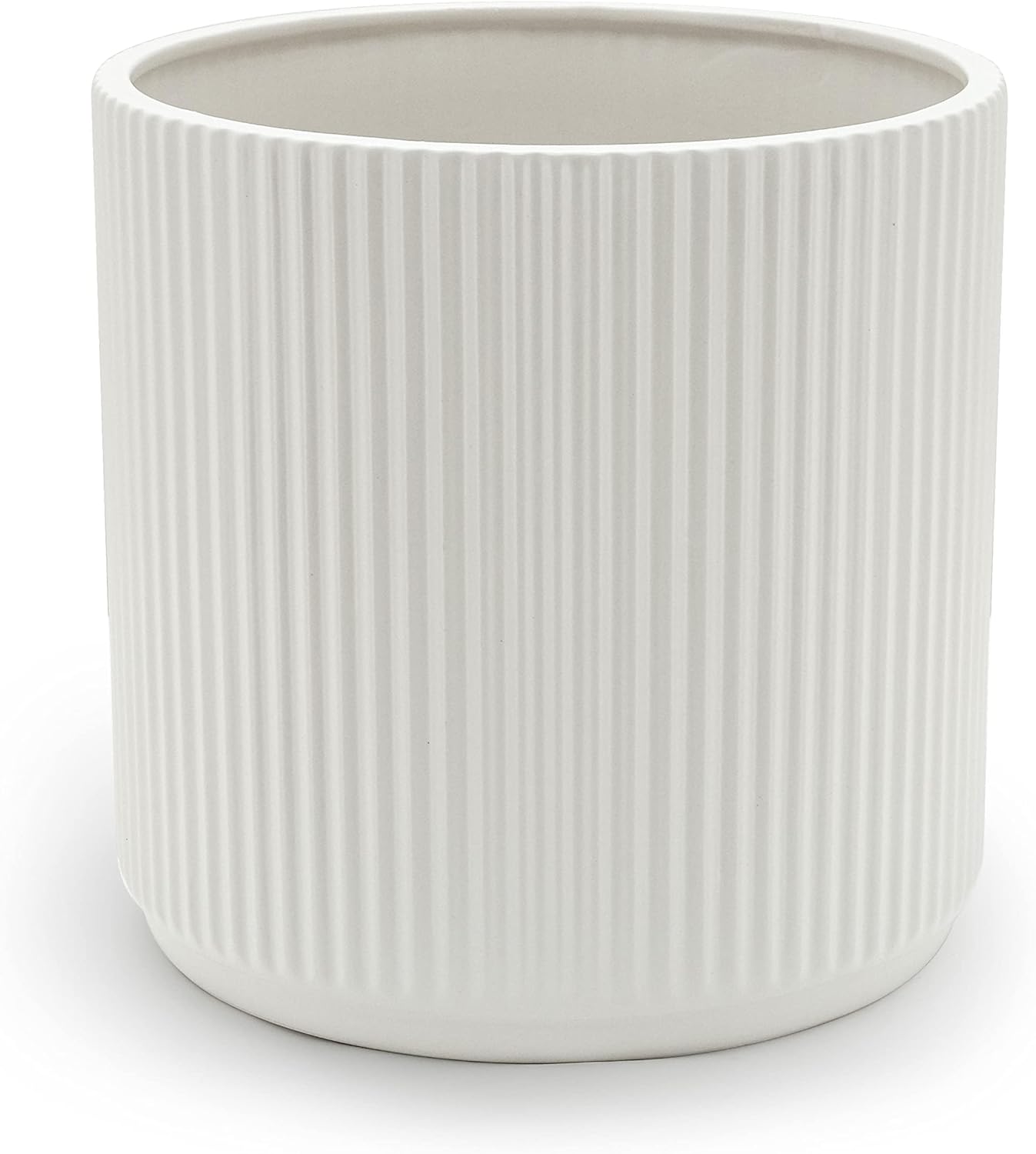 Fluted Round Ceramic Planter