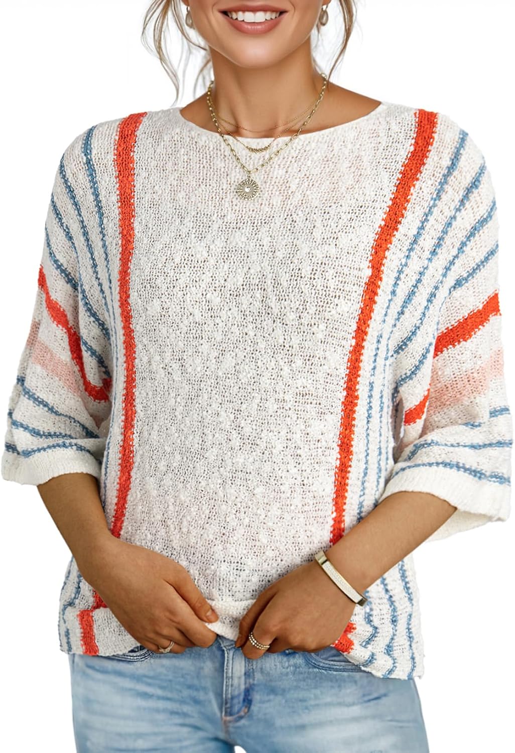 Dokotoo Womens Fall Casual Crewneck Sweaters