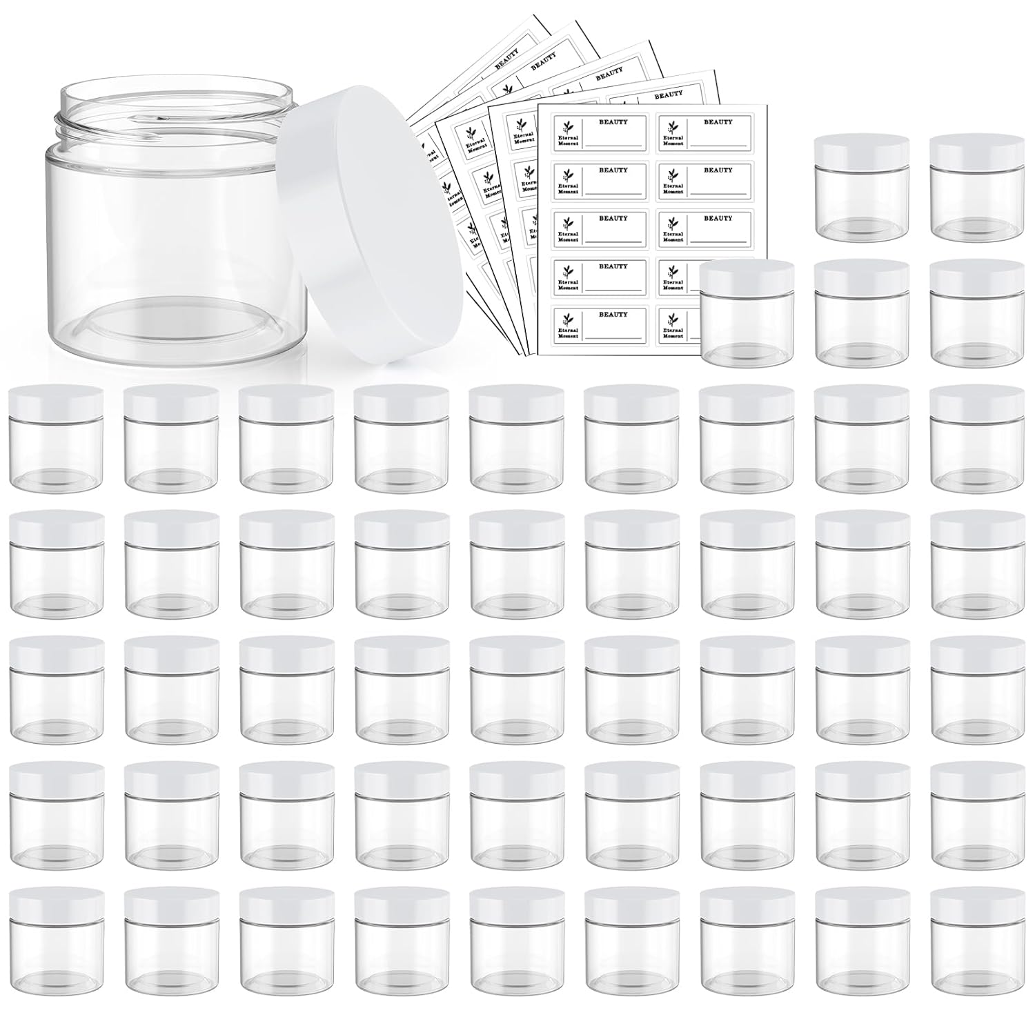 4 OZ Plastic Jars Round Clear Cosmetic Container
