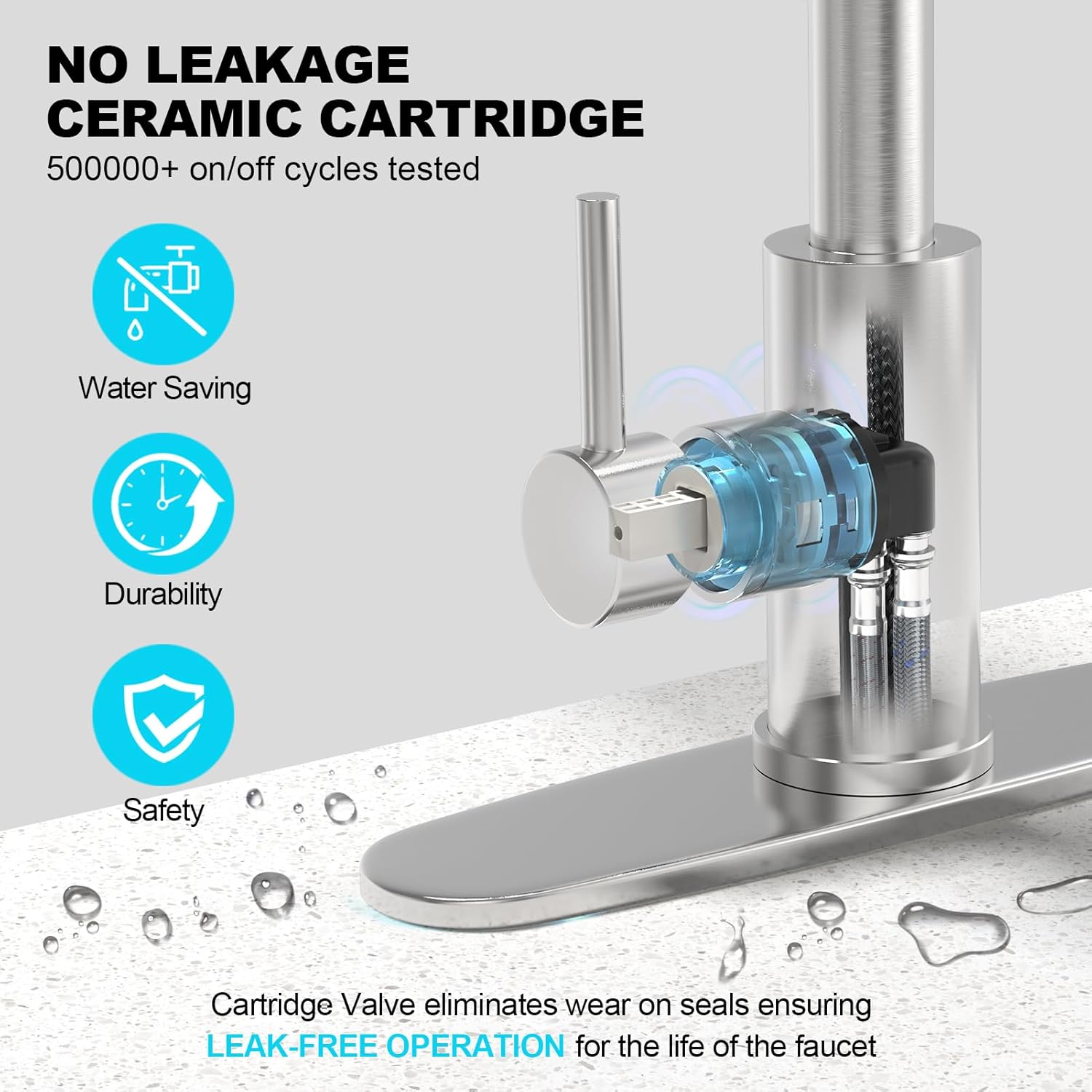 Brushed Nickel Kitchen Faucets with Pull Down Sprayer