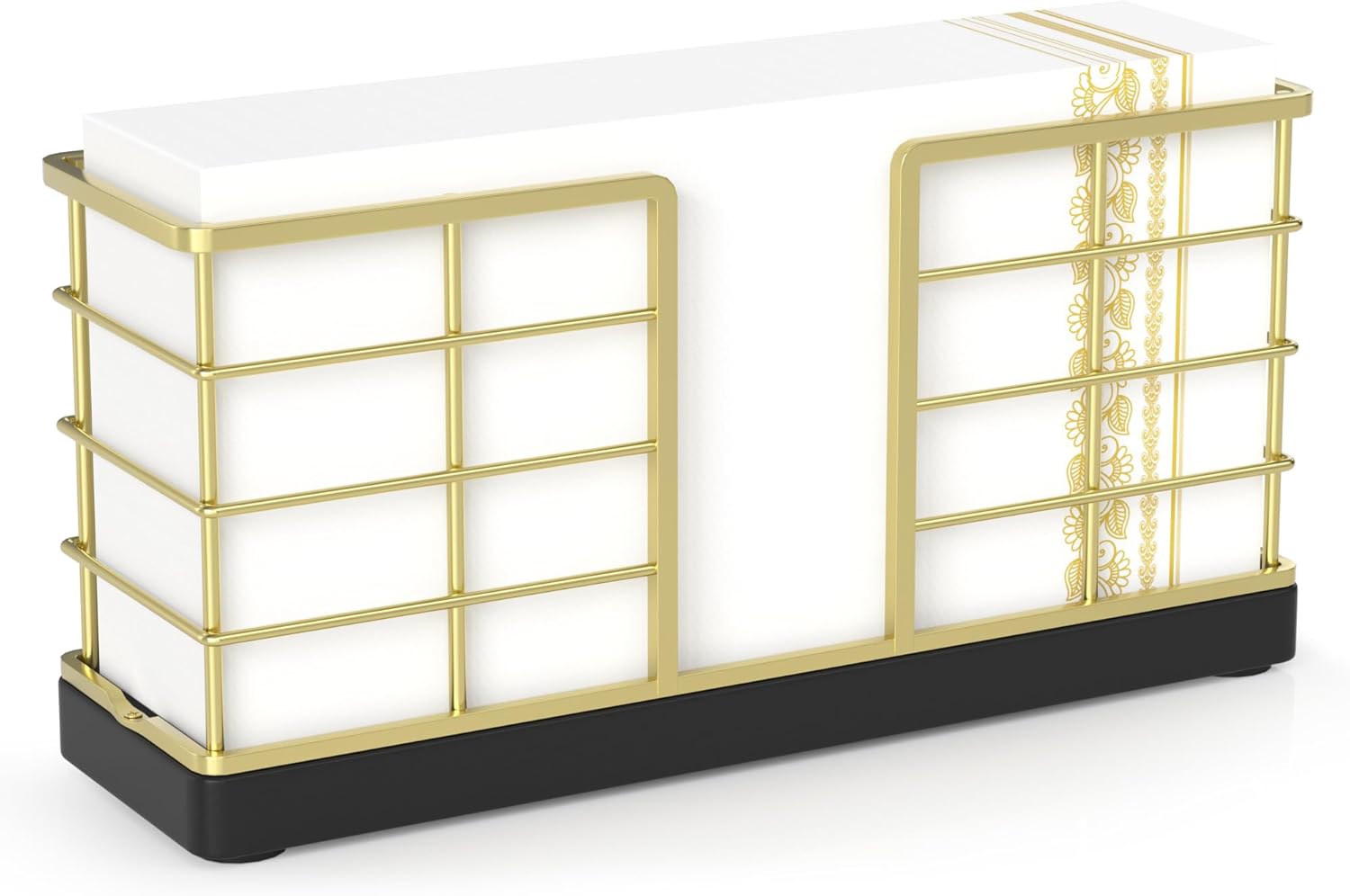 Wican Napkin Holder for Table Bamboo Iron Standing