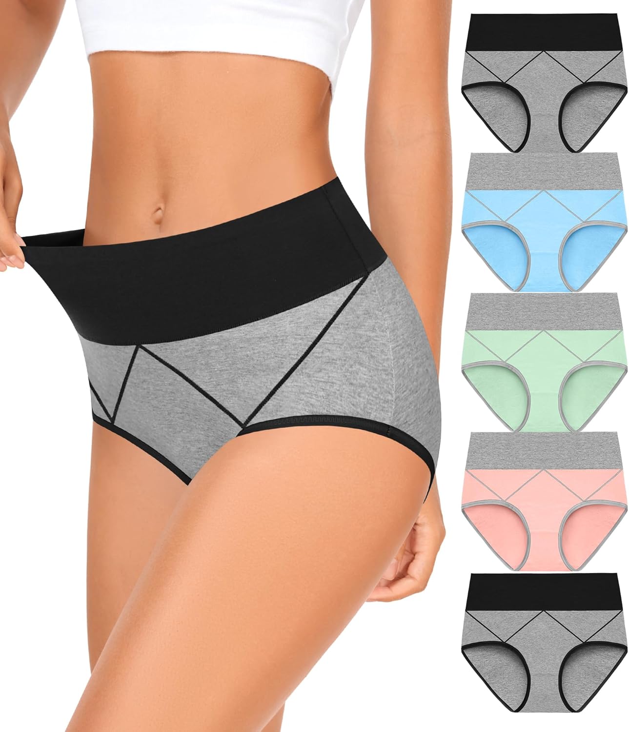 MISSWHO Women's High-Waisted Cotton Underwear