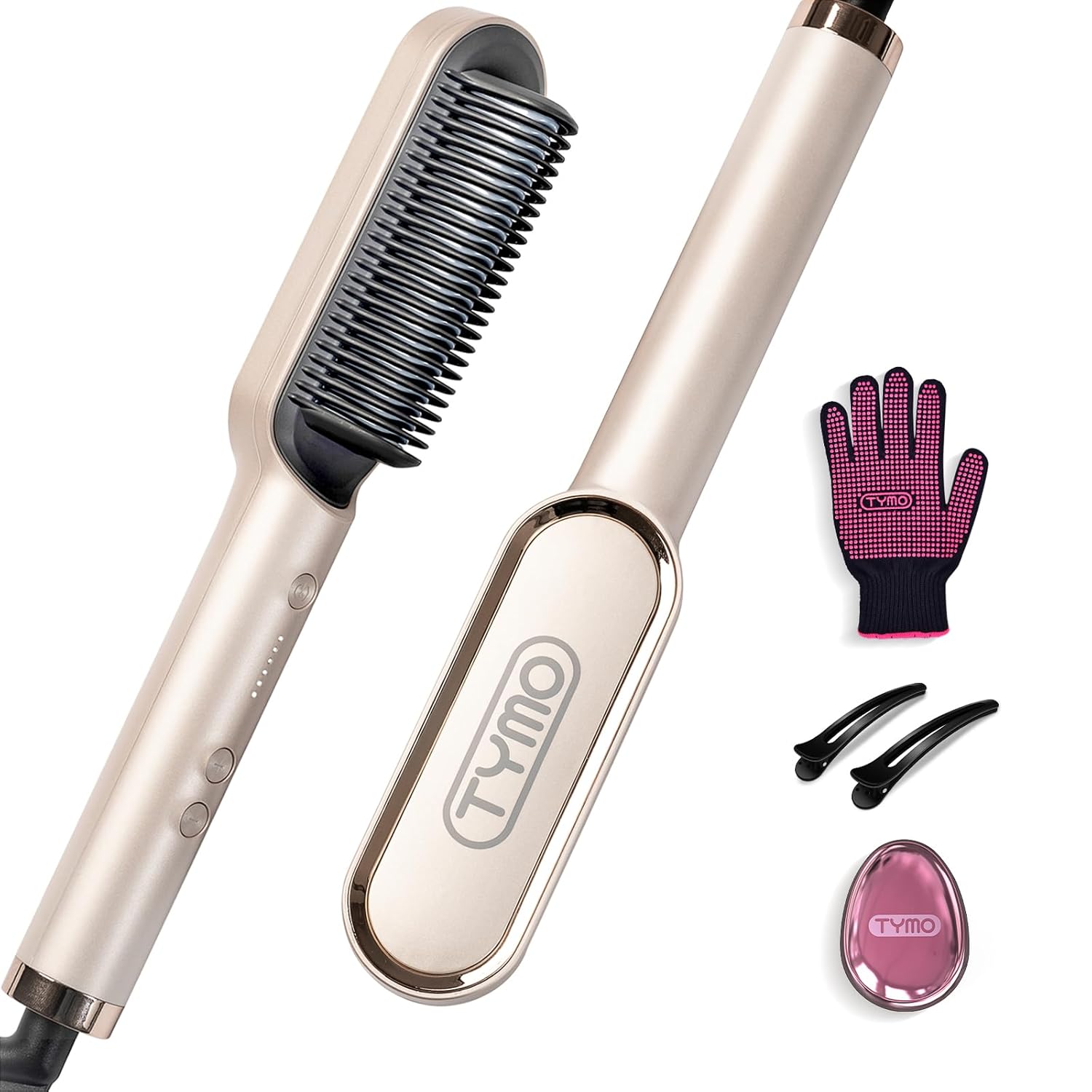 TYMO Hair Straightener Brush with 5 Temps