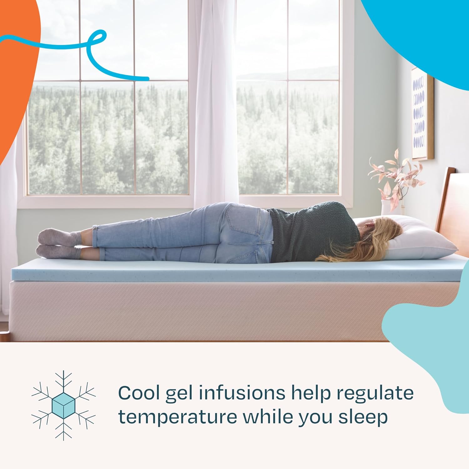 LINENSPA 2" Gel Memory Foam Mattress Topper