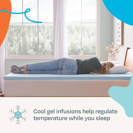 LINENSPA 2" Gel Memory Foam Mattress Topper