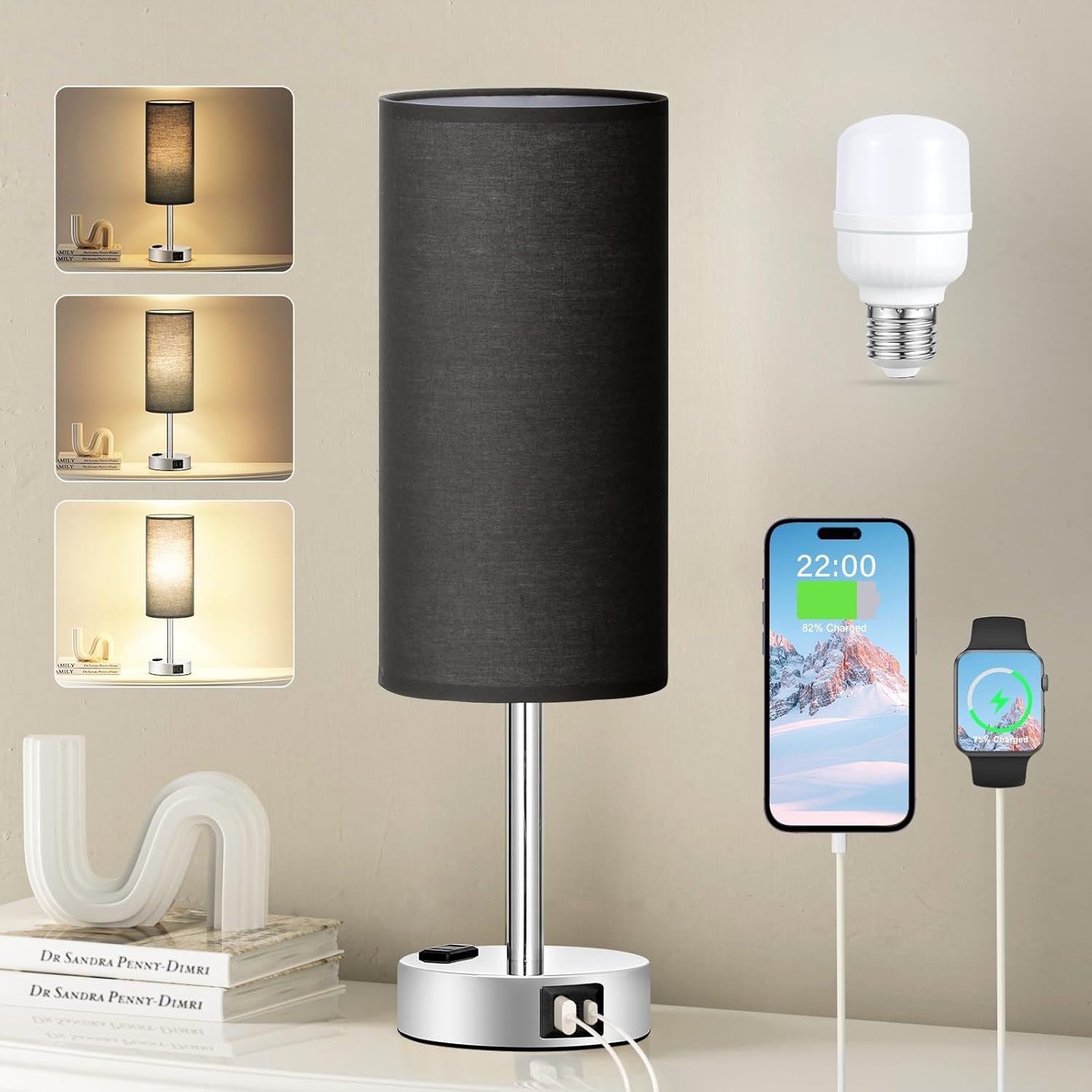 Bedside Touch Lamp 3-Way Dimmable