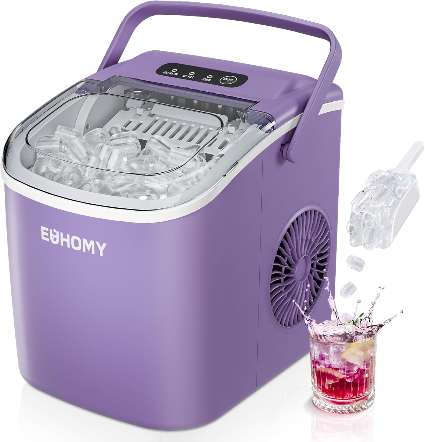 EUHOMY Countertop Ice Maker with Handle