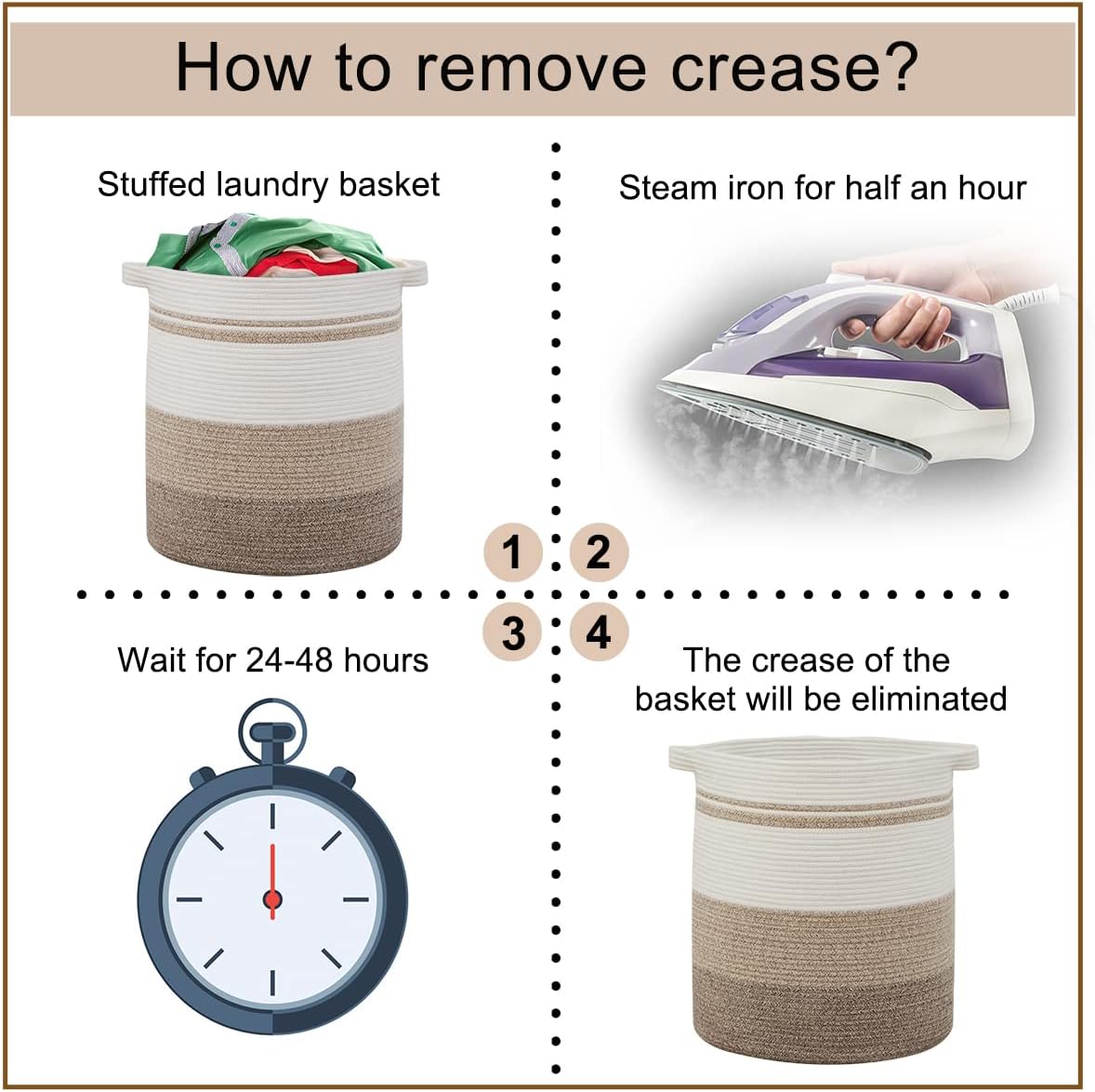 OIAHOMY 80L Laundry Baskets Hamper with Handles