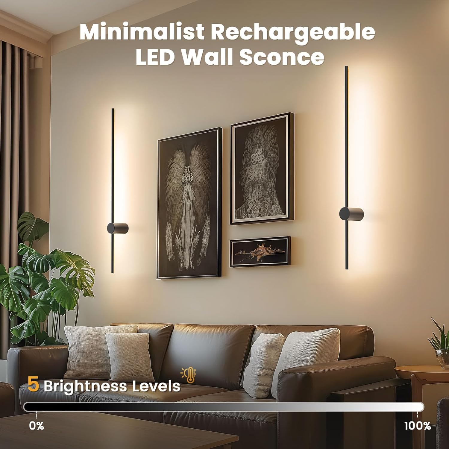 NIORSUN Inch Battery Operated LED Wall Lights